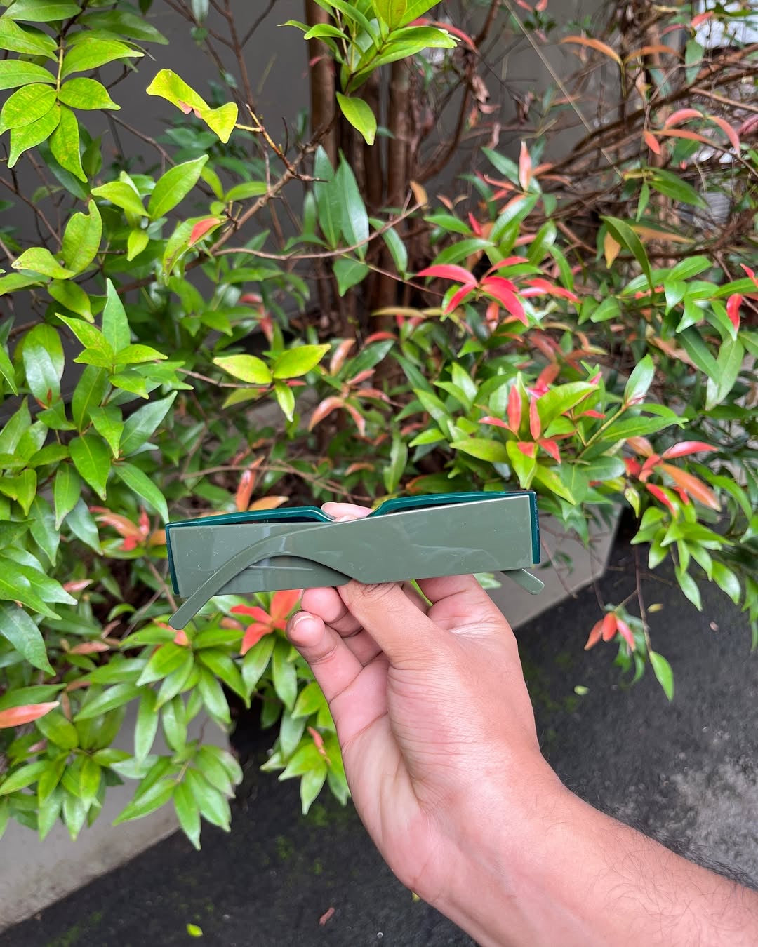 Emerald Slim Rectangle Sunglasses