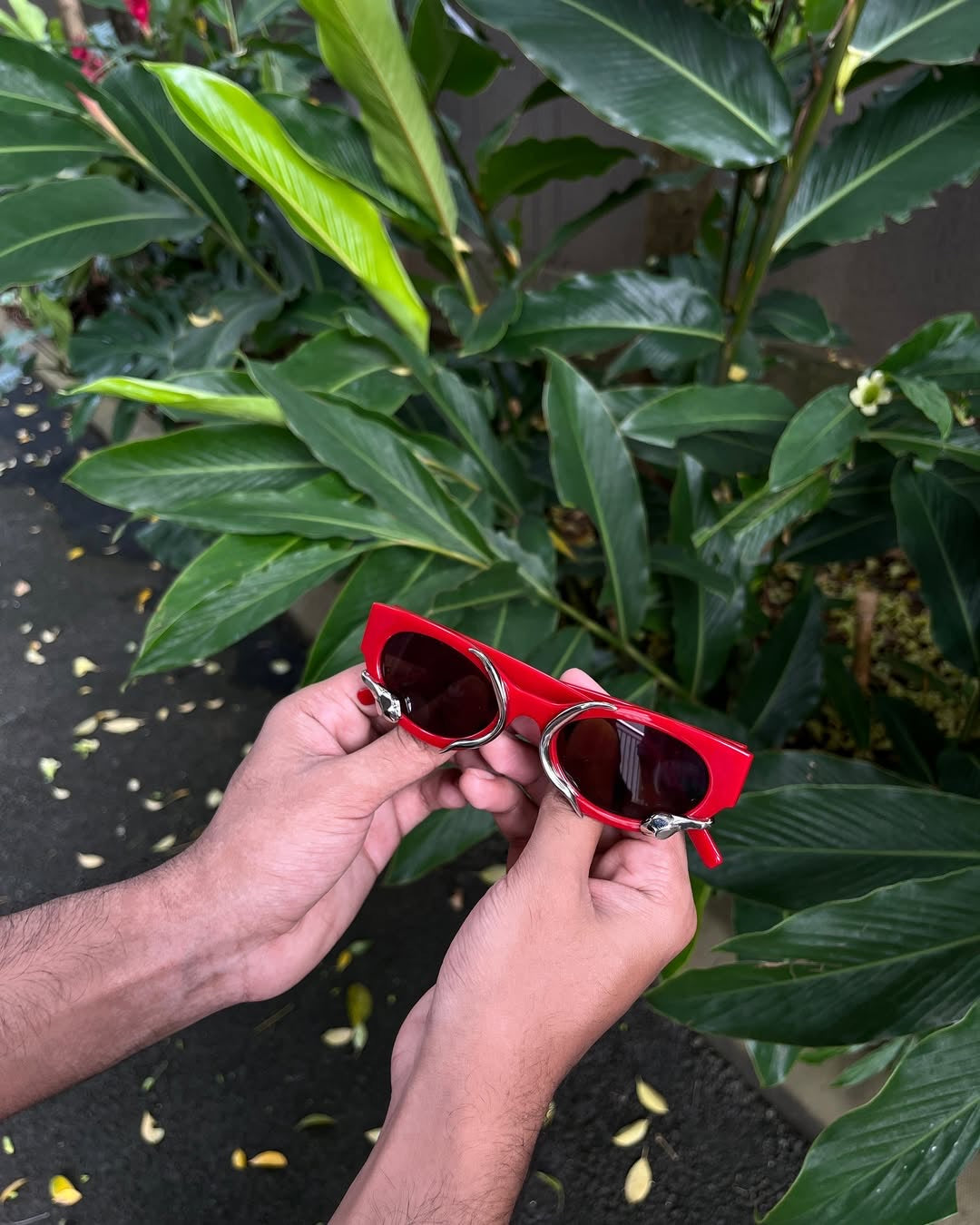 Ember Claw Sunglasses — Red & Silver