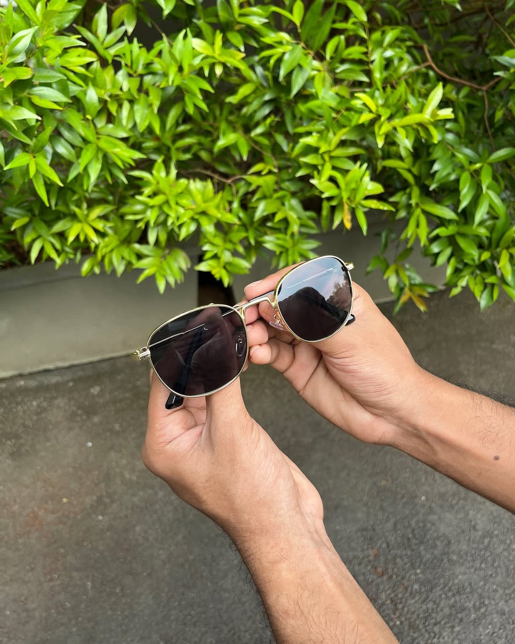 Hex Geometric Sunglasses — Gold