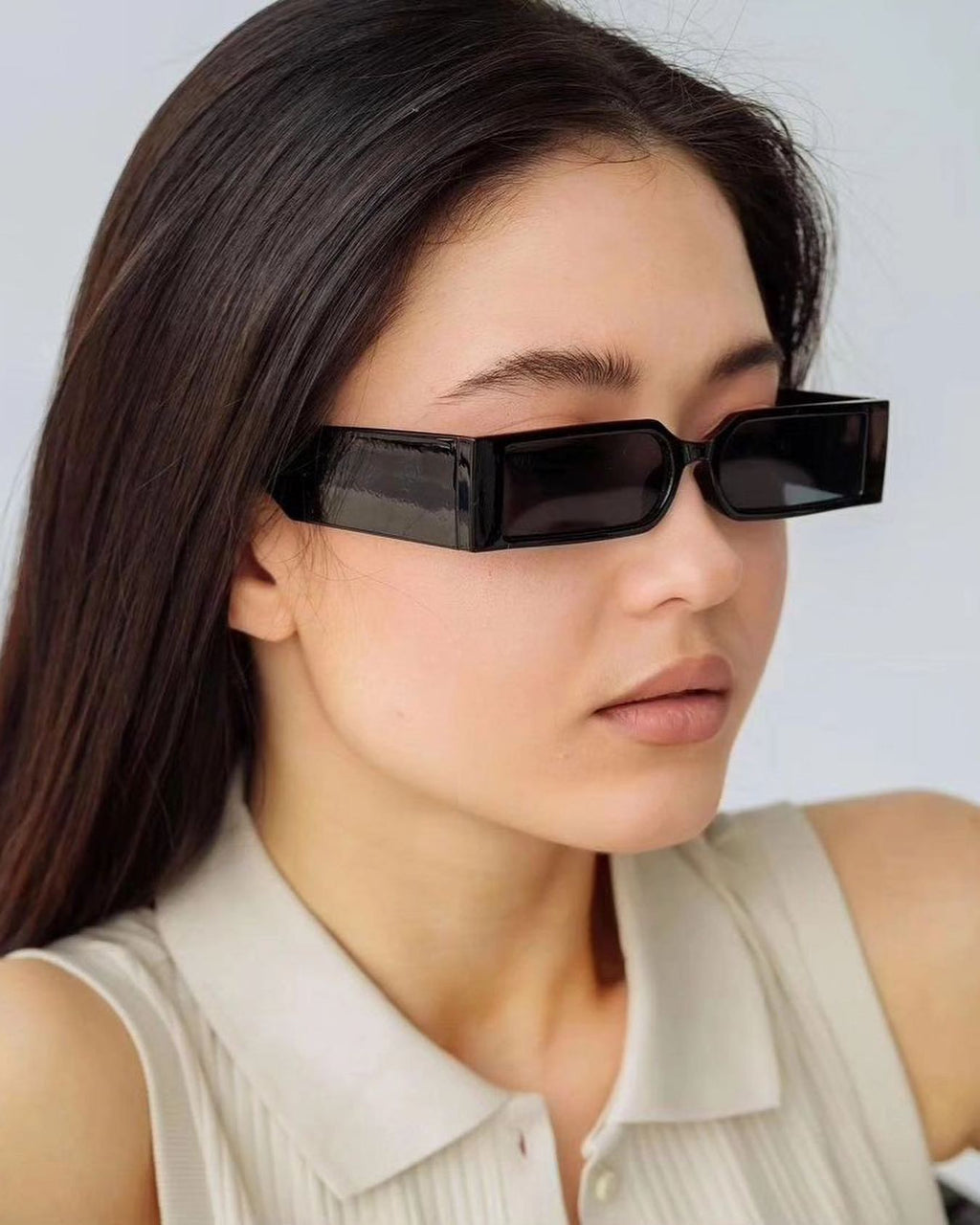 Slim Rectangle Shield Sunglasses