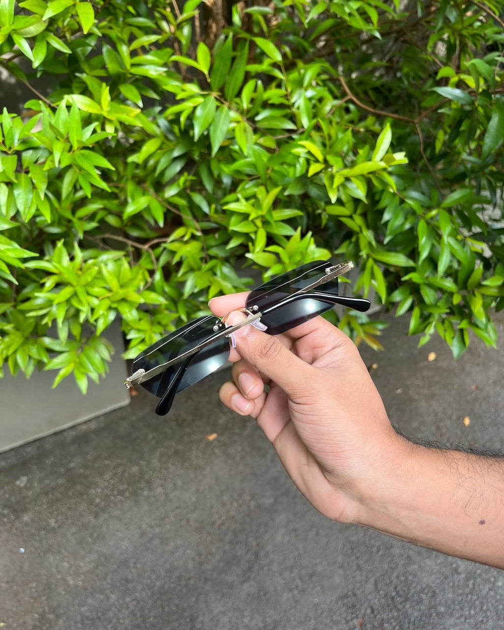 The Shadow — Rimless Black Sunglasses