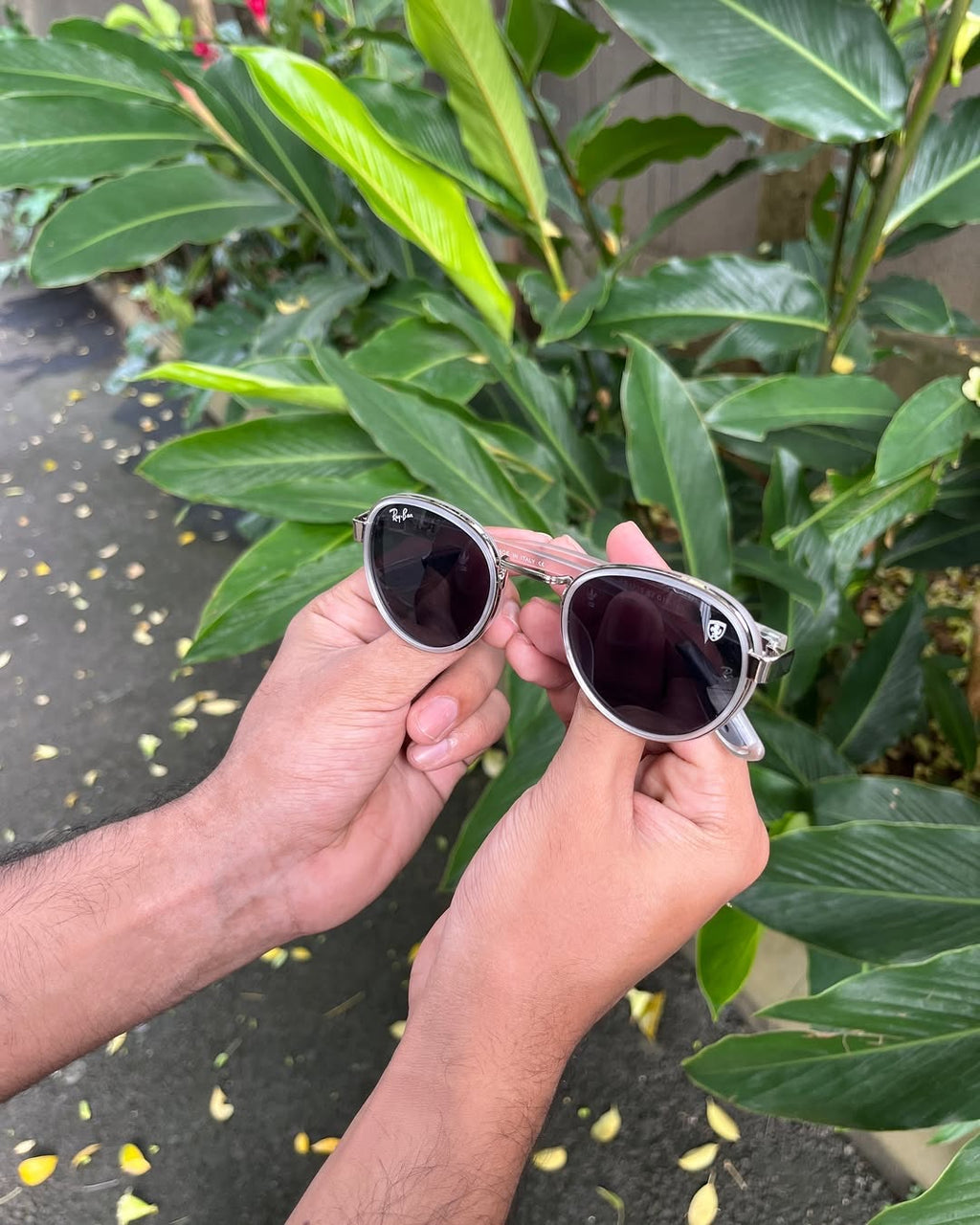 Clarity Round Sunglasses Clear & Gunmetal