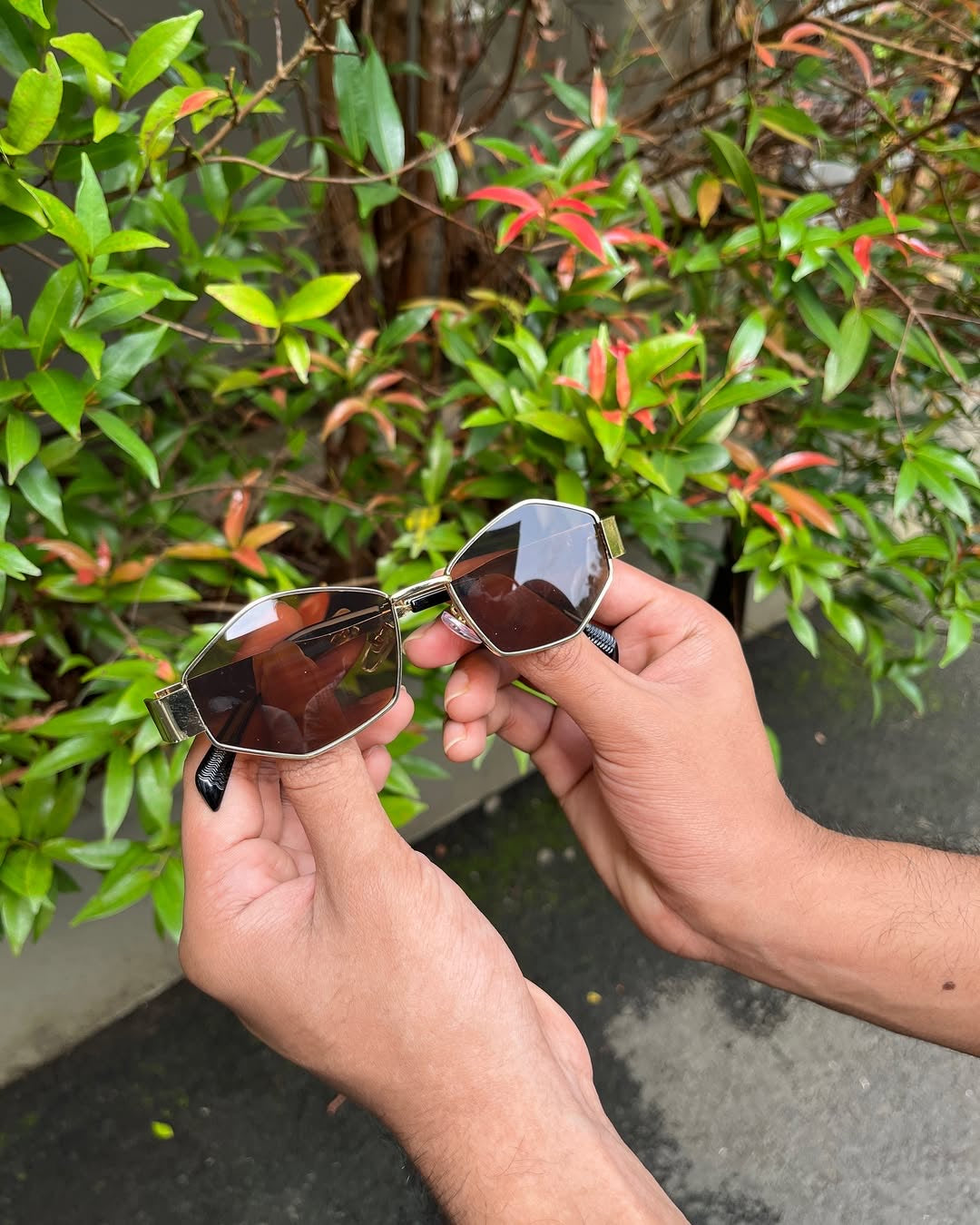 Octagon Edge Gold Sunglasses