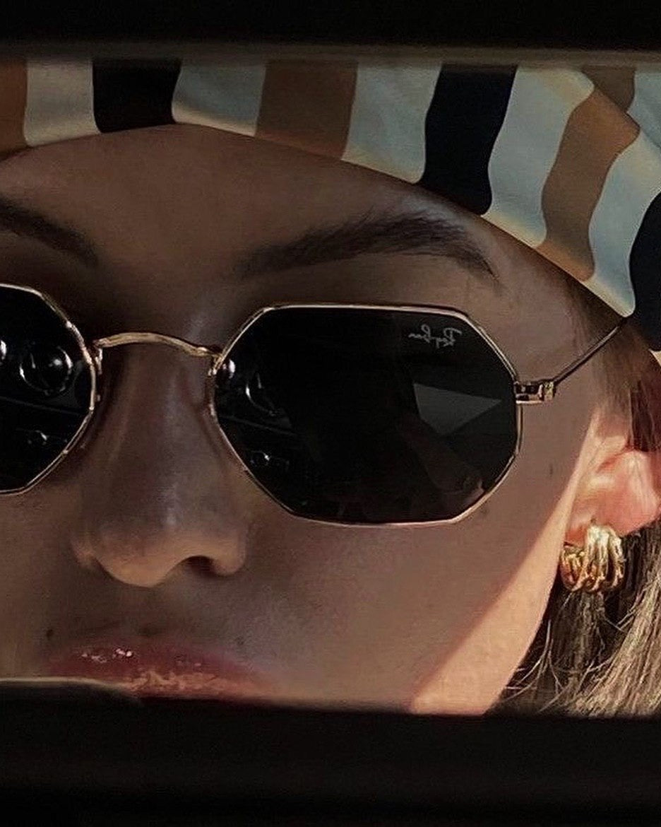 Octagonal Metal-Frame Sunglasses