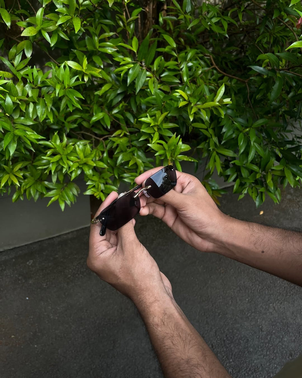 The Shadow — Rimless Black Sunglasses