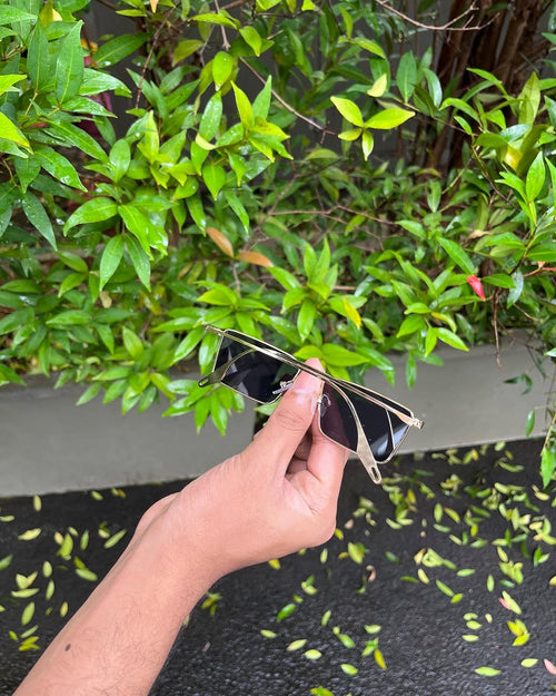 Bridge Rectangle Sunglasses Gold