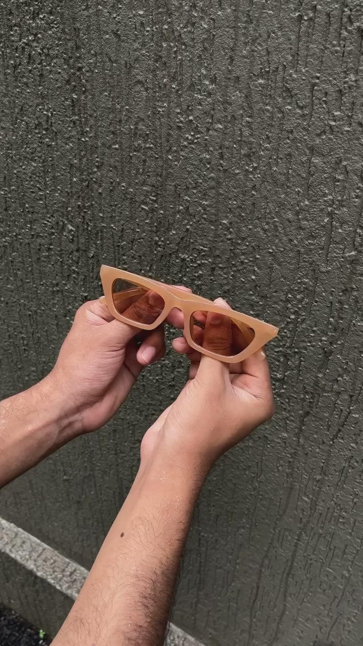 Peach Jelly Angular Sunglasses