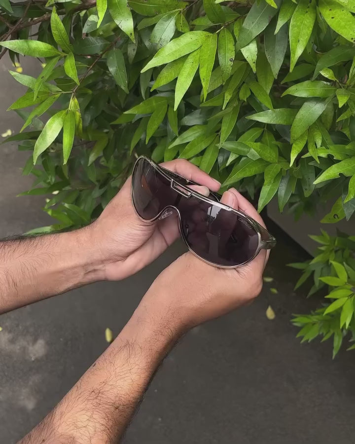 Chrome Shield Sunglasses — Silver